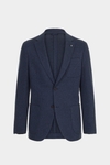 Cotton mottled zig-zag weave relaxed fit blazer