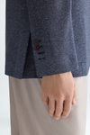 Cotton mottled zig-zag weave relaxed fit blazer