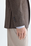 Cotton mottled zig-zag weave relaxed fit blazer