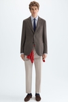 Cotton mottled zig-zag weave relaxed fit blazer