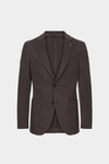 Cotton mottled zig-zag weave relaxed fit blazer