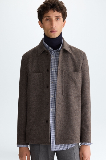 TEXTURED WOOL OVERSHIRT
