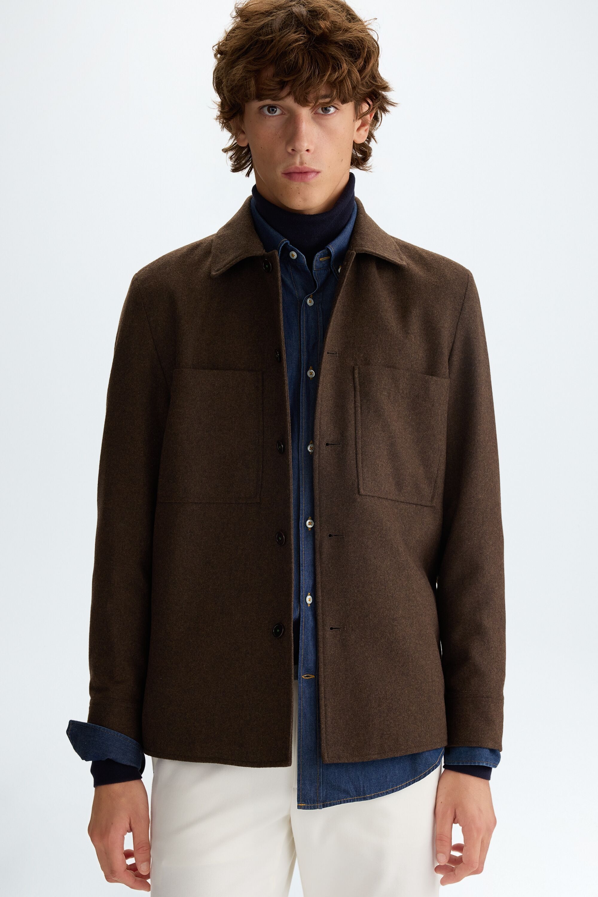 Wool flannel overshirt