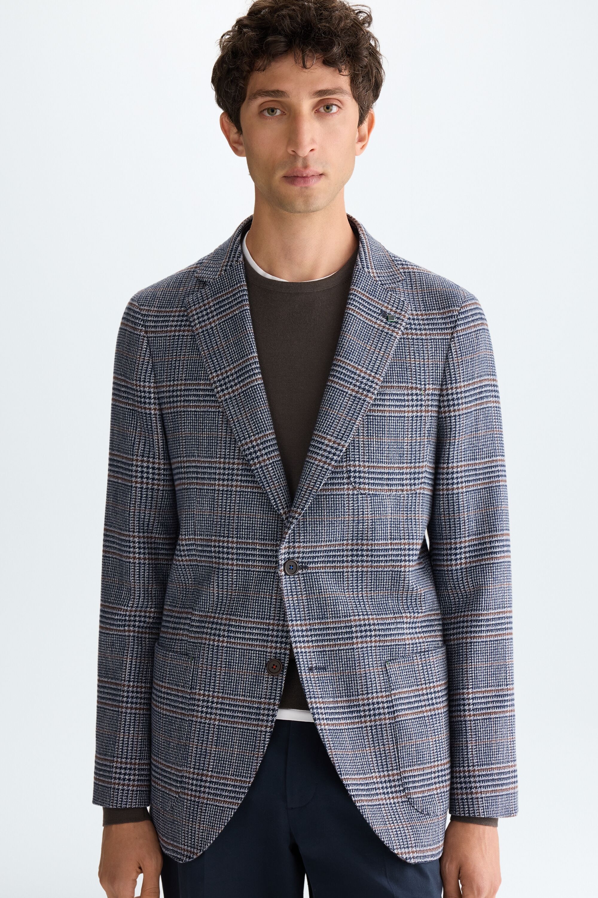 Prince of Wales check cotton relaxed fit blazer