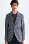 Prince of Wales check cotton relaxed fit blazer