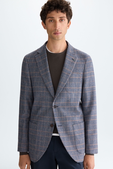 PRINCE OF WALES CHECK COTTON RELAXED FIT BLAZER