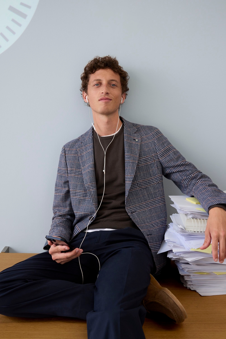 PRINCE OF WALES CHECK COTTON RELAXED FIT BLAZER