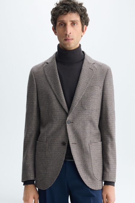 CHAQUETA RELAXED FIT LANA PATA DE GALLO