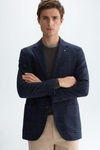 Windowpane check wool relaxed fit blazer