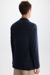 Windowpane check wool relaxed fit blazer
