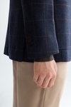 Windowpane check wool relaxed fit blazer