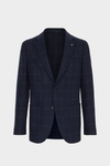 Windowpane check wool relaxed fit blazer