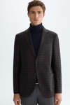 Double windowpane chequered relaxed fit blazer