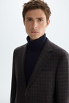 Double windowpane chequered relaxed fit blazer
