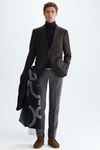 Double windowpane chequered relaxed fit blazer