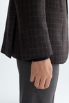 Double windowpane chequered relaxed fit blazer