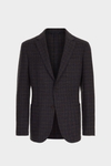 Double windowpane chequered relaxed fit blazer
