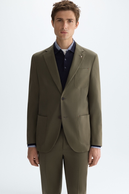 COTTON TWILL RELAXED FIT SUIT JACKET