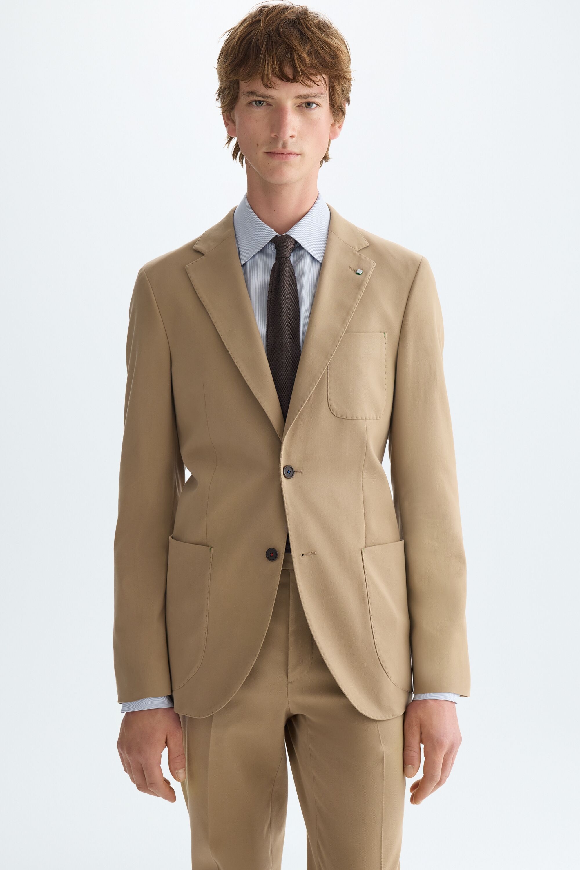 Chaqueta de traje relaxed fit sarga algodón