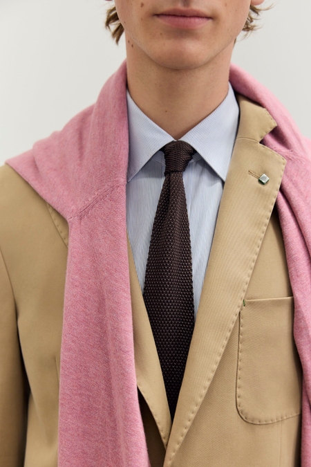 CHAQUETA DE TRAJE RELAXED FIT SARGA ALGODÓN