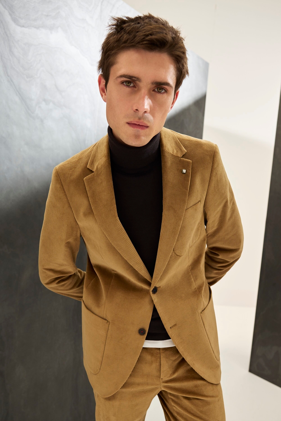 CHAQUETA DE TRAJE RELAXED FIT PANA ALGODÓN