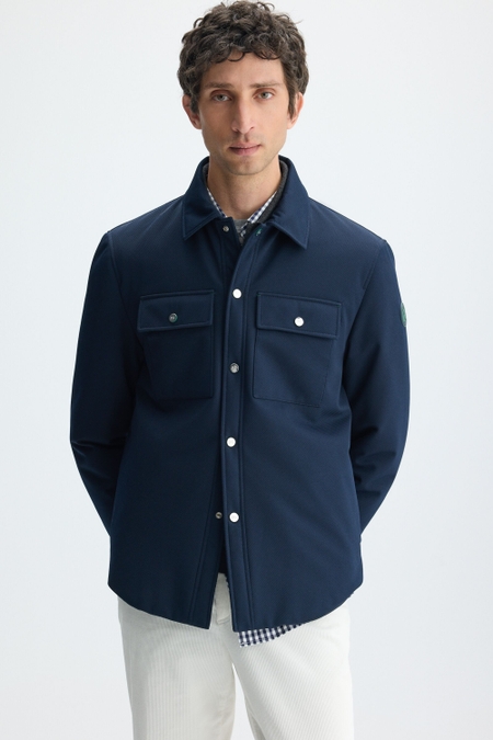 ORIGAMI-QUILTED TECHNICAL TEXTURED OVERSHIRT