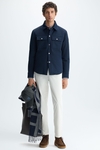 Origami-quilted technical textured overshirt