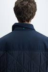 Origami-quilted technical textured overshirt