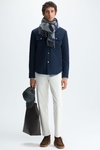 Origami-quilted technical textured overshirt