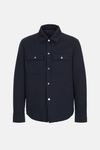 Origami-quilted technical textured overshirt