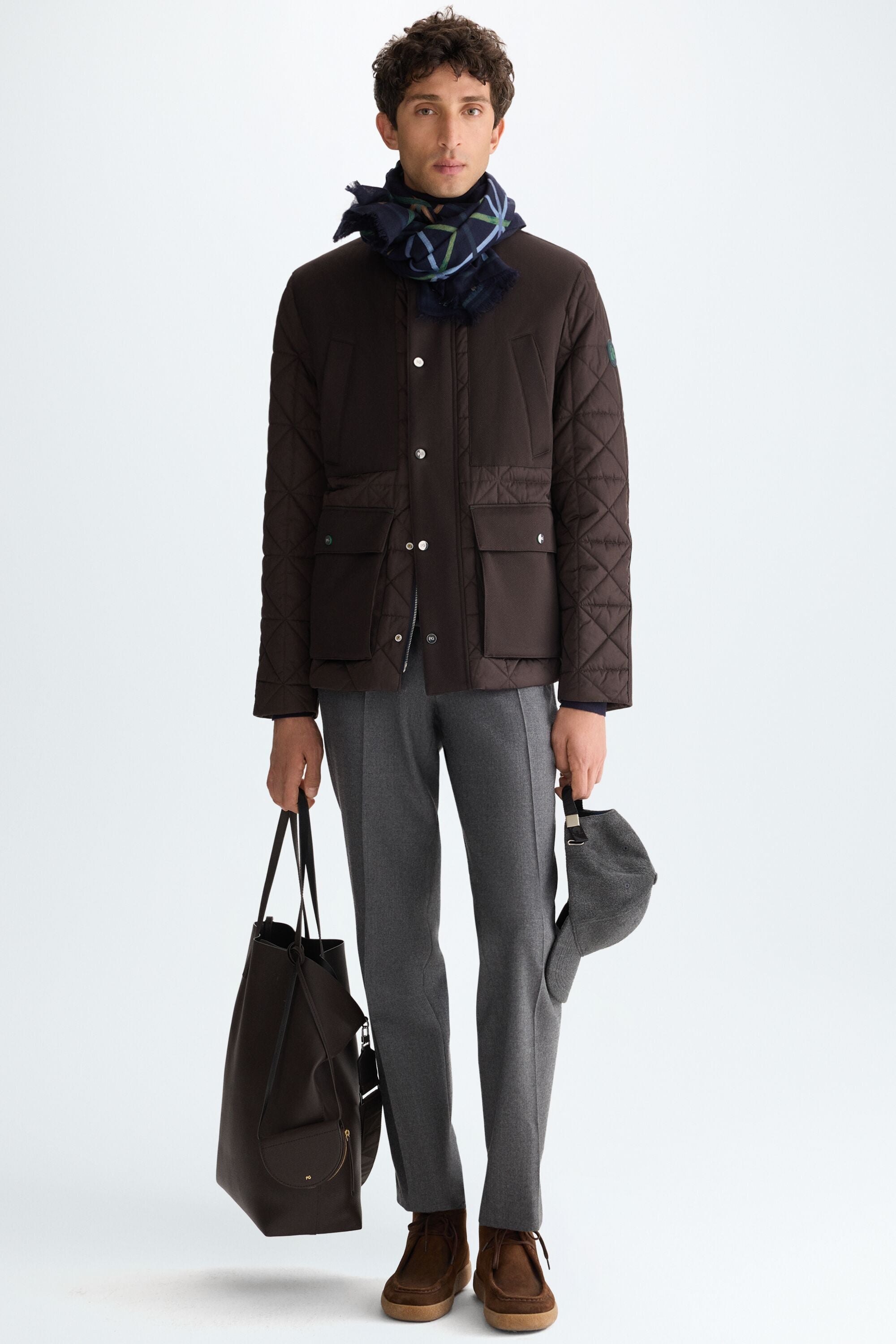 Origami quilted technical jacket brown - Purificacion Garcia