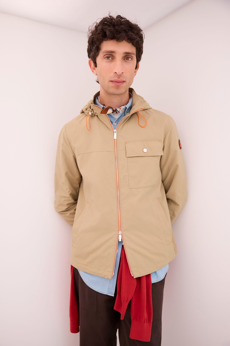 HOODED TECHNICAL NYLON JACKET