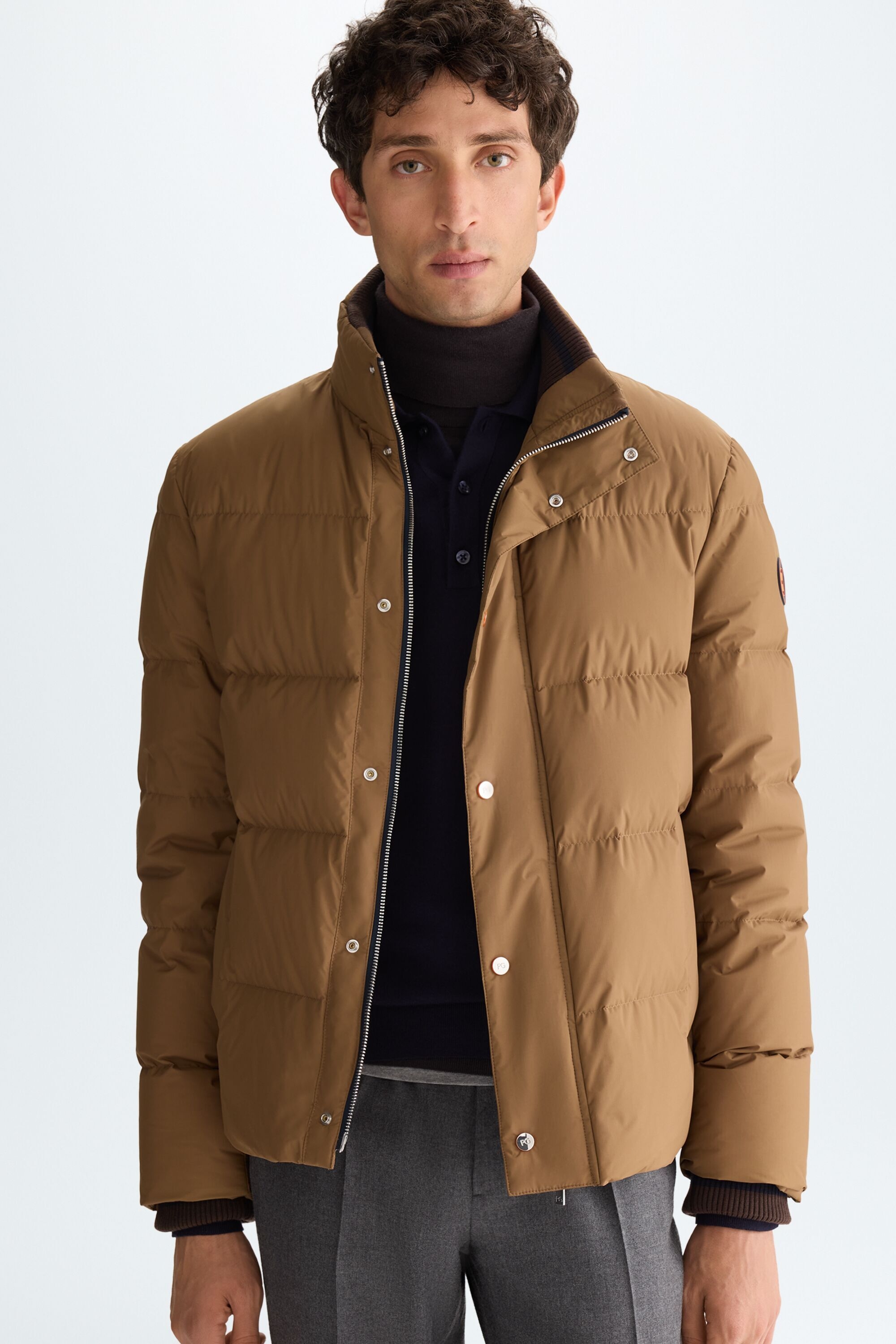 Down-quilted technical nylon jacket