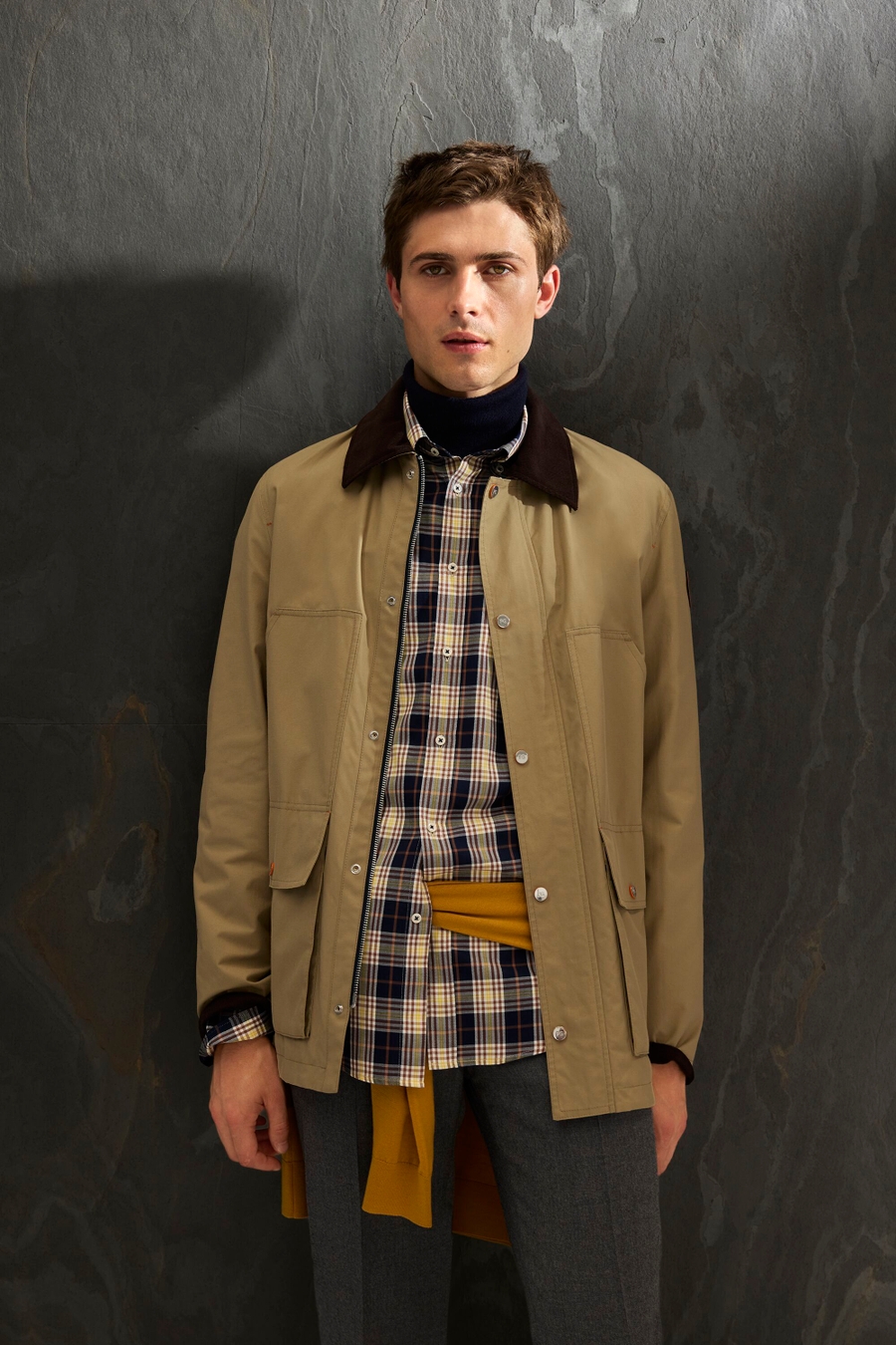 TECHNICAL COTTON JACKET WITH FOUR POCKETS