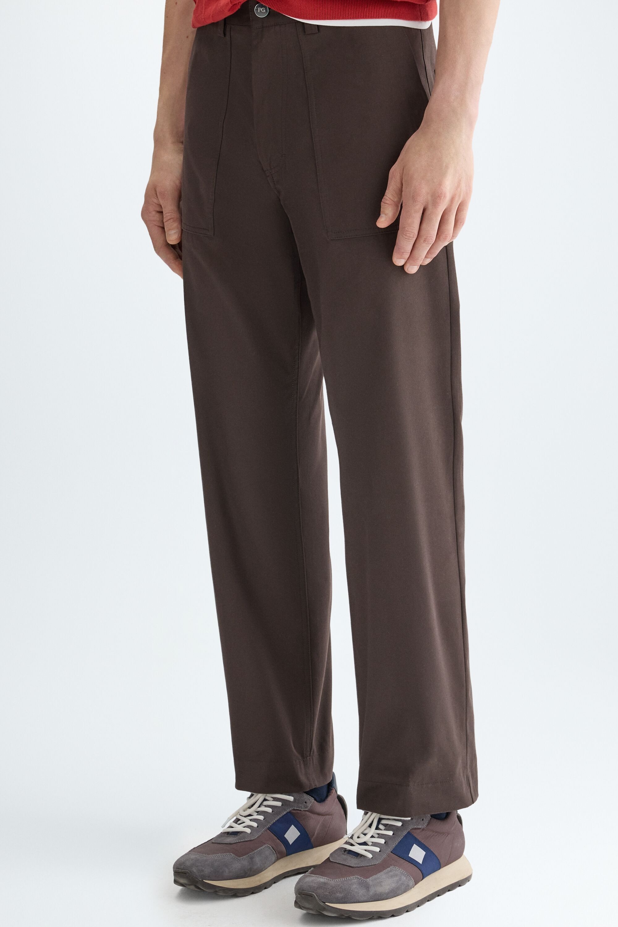 Cotton twill regular fit chino trousers