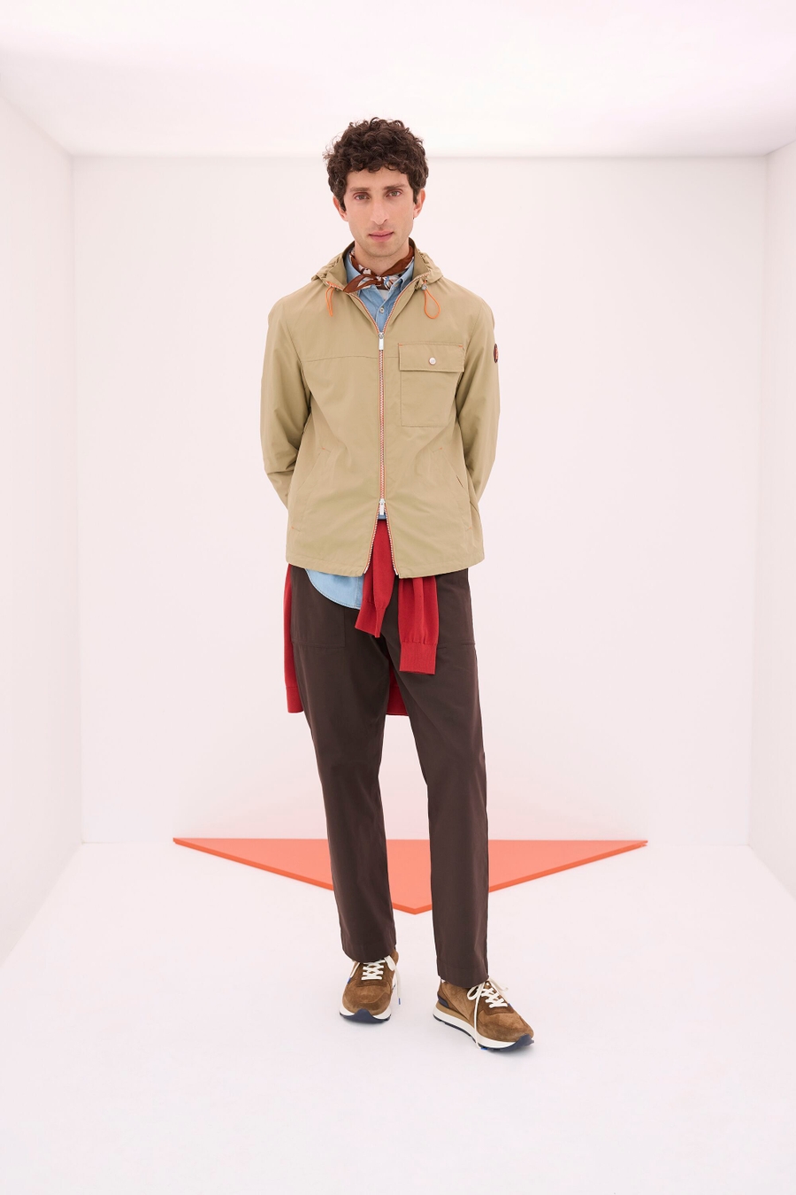 COTTON TWILL REGULAR FIT CHINO TROUSERS