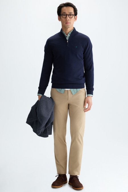 PANTALÓN CHINO REGULAR FIT SARGA ALGODÓN