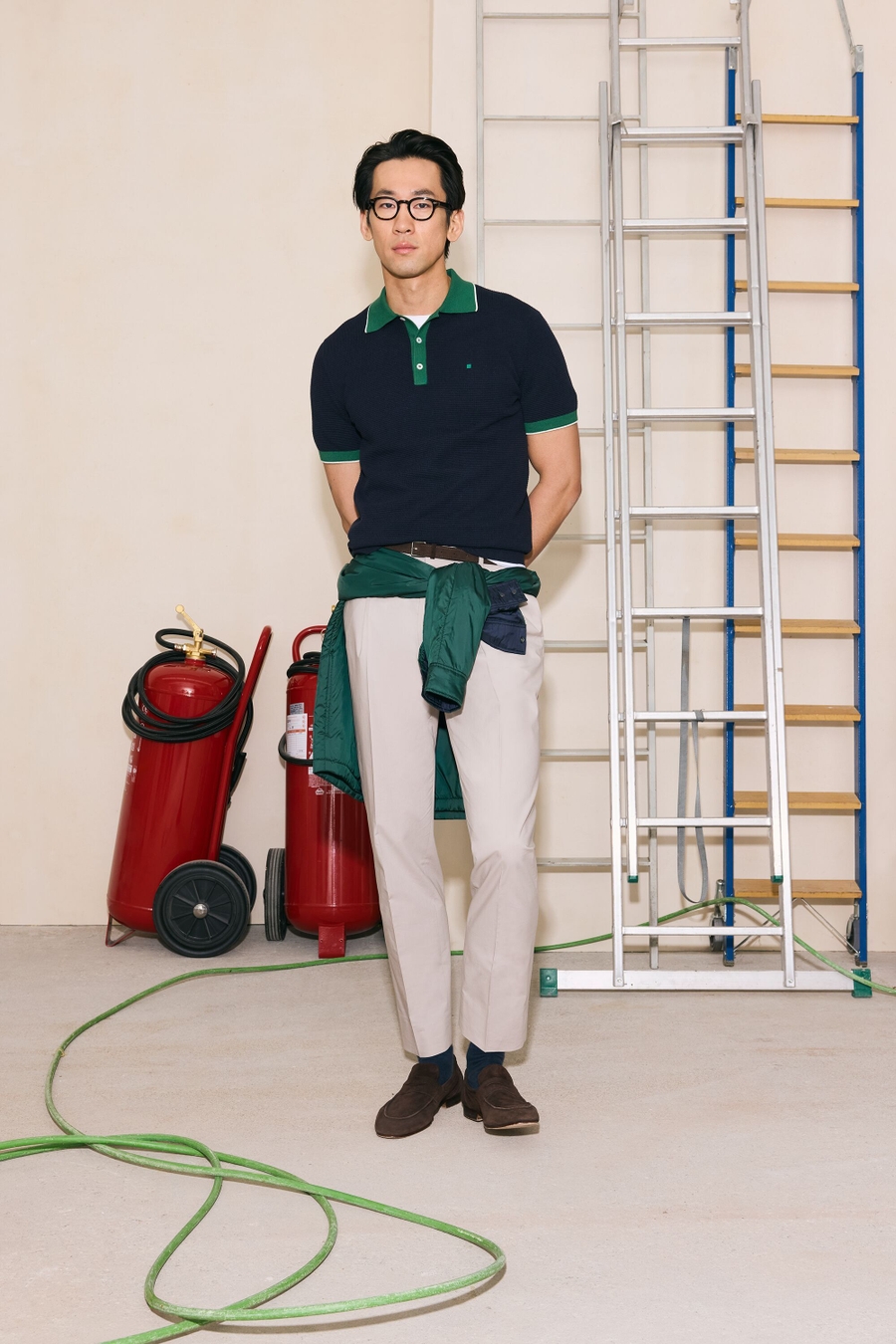 COTTON TWILL REGULAR FIT CHINO TROUSERS