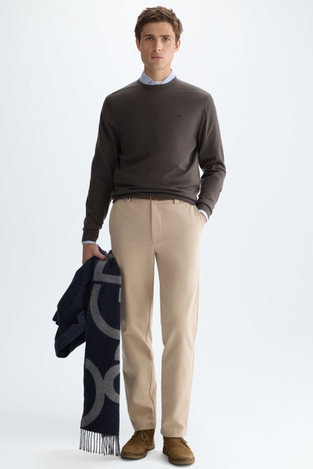 COTTON TWILL REGULAR FIT CHINO TROUSERS