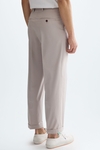 Pantalón relaxed fit sarga algodón