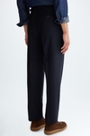 Wool flannel relaxed fit trousers