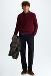 Wool flannel relaxed fit trousers