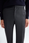 Wool flannel relaxed fit trousers