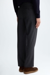 Wool flannel relaxed fit trousers