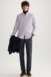 Wool flannel relaxed fit trousers