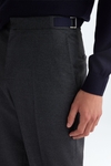 Wool flannel relaxed fit trousers