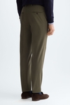 Cotton twill classic fit suit trousers