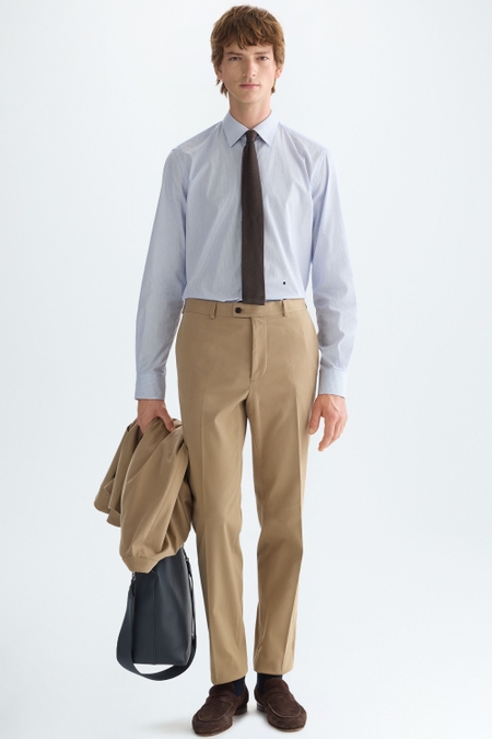 PANTALÓN DE TRAJE CLASSIC FIT SARGA ALGODÓN