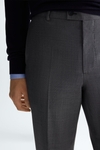 Wool micro zig-zag weave classic fit suit trousers