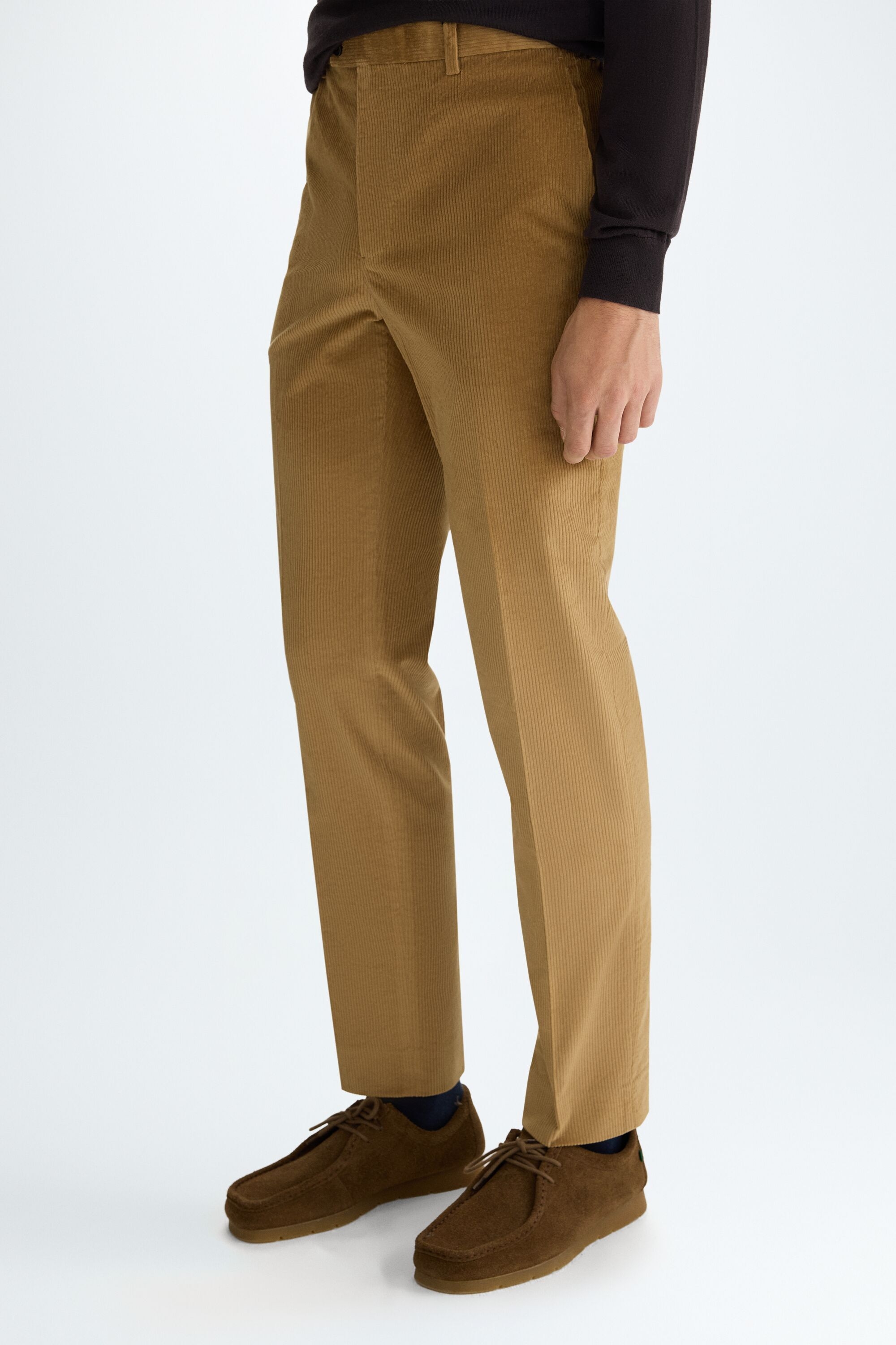 Cotton corduroy classic fit suit trousers
